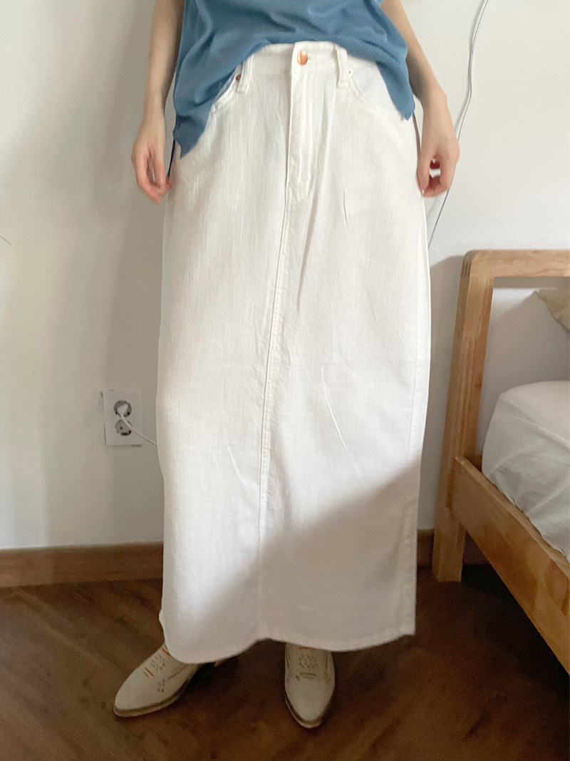 maxi soft cotton skirt (4colors)