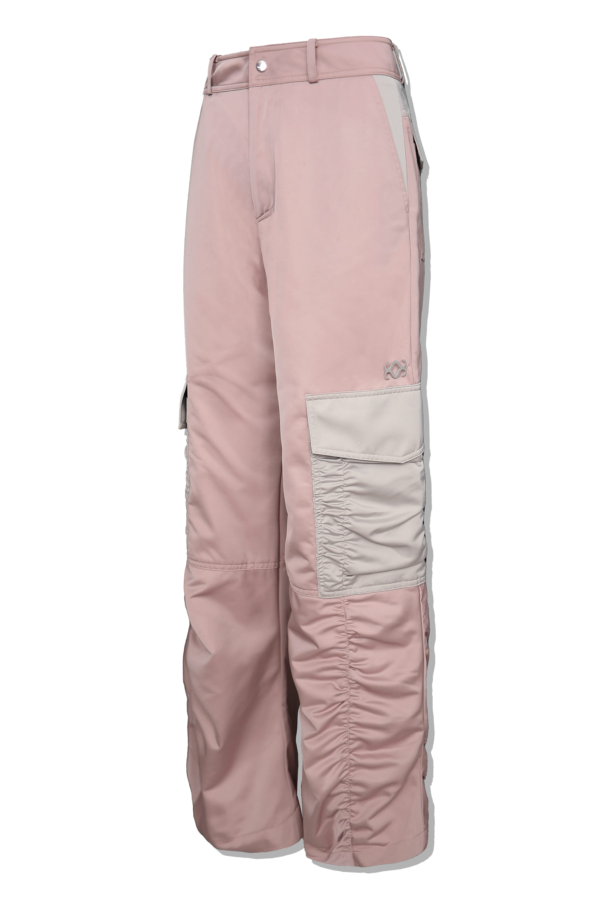 satin cargo pants (pink)