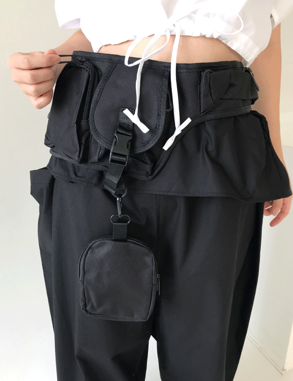 sporty buckle waist bag (1color)