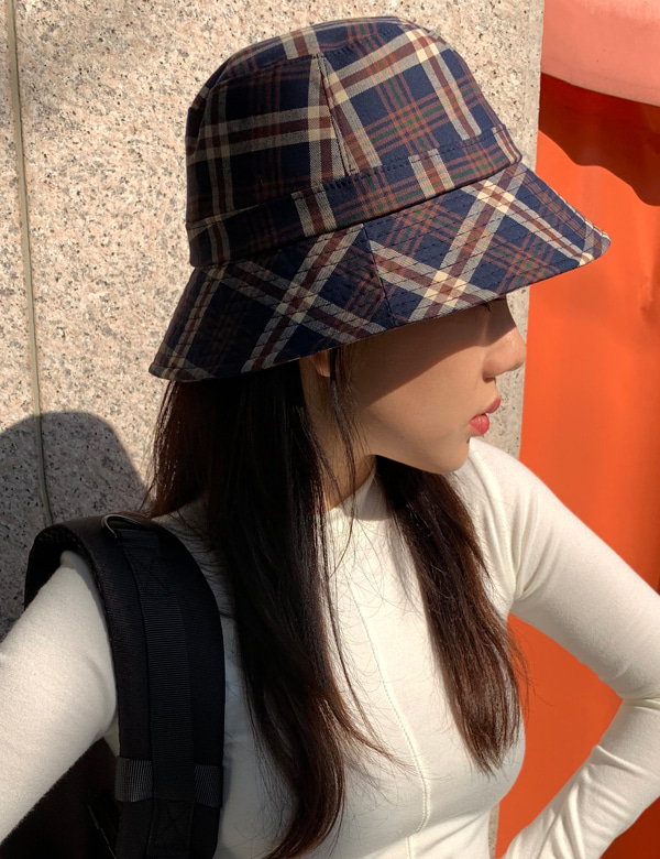 MD추천 check bucket hat (3colors)