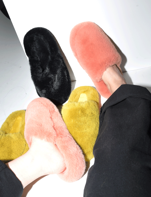 furry slippers (5colors)