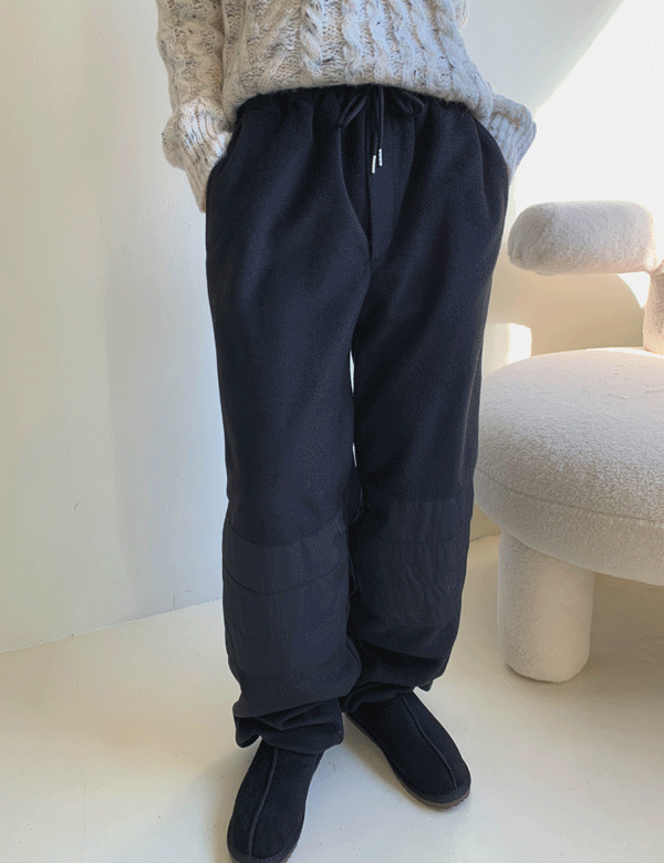 fleece patch jogger pants (2colors)