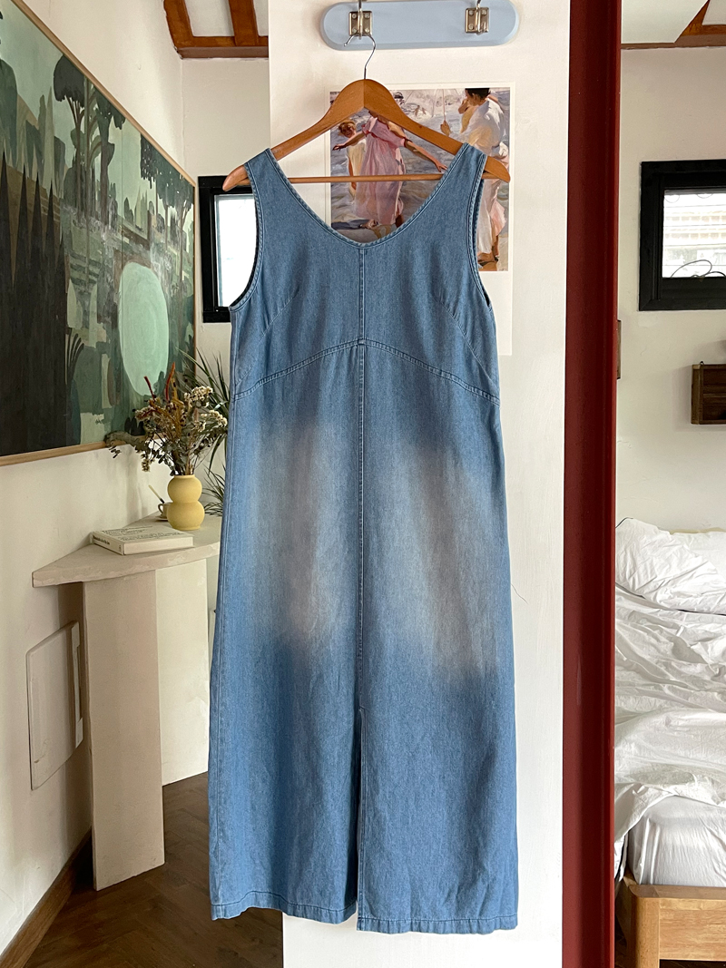 washed denim one-piece (1color)