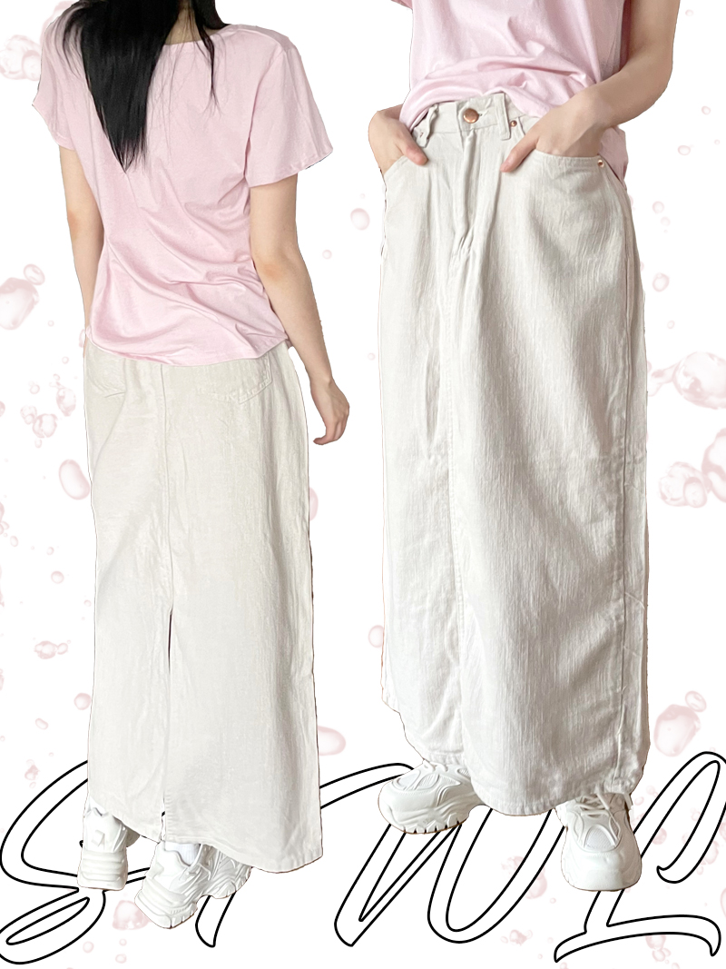 maxi soft cotton skirt (4colors)