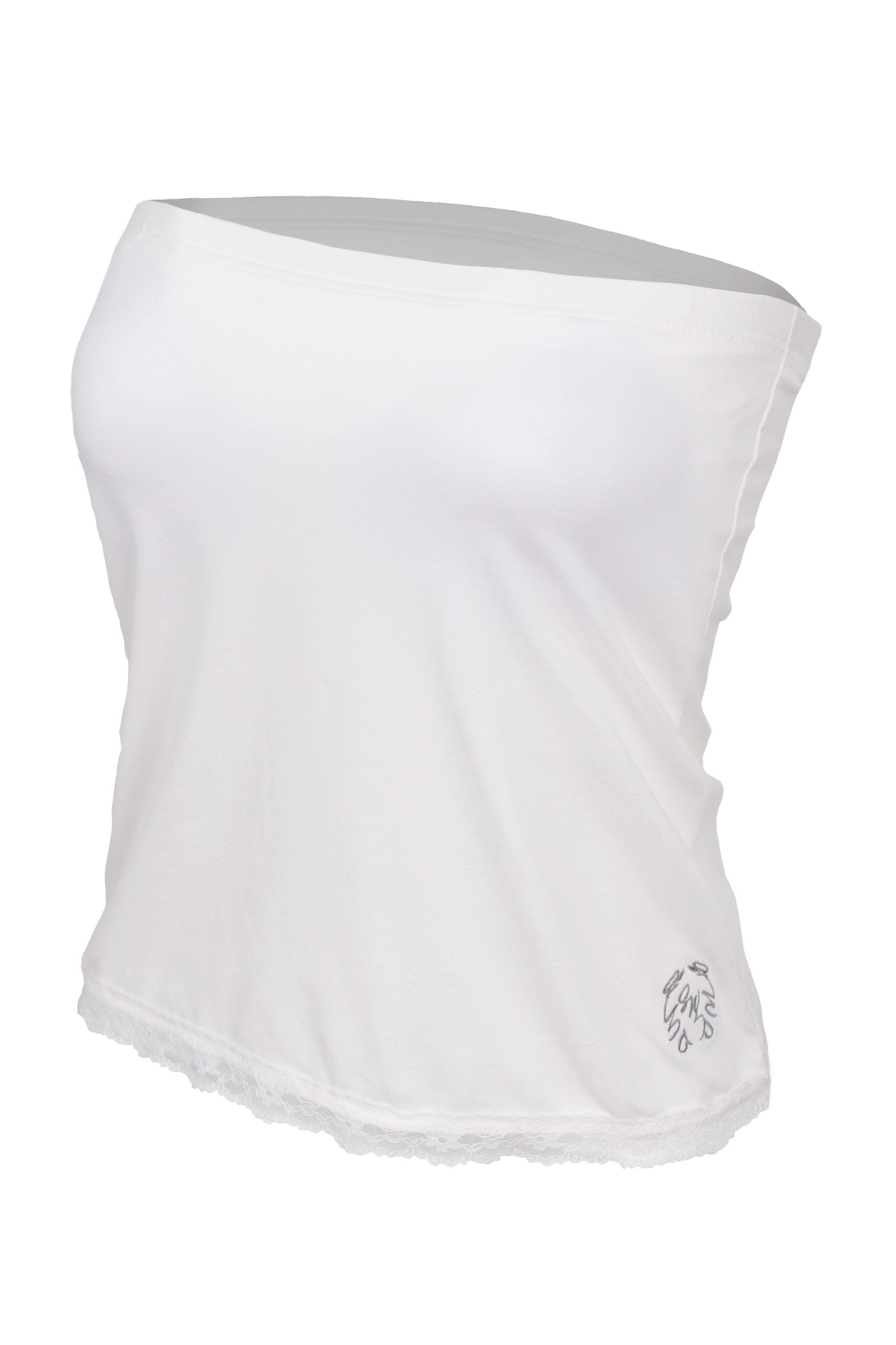 logo lace bra top (white)