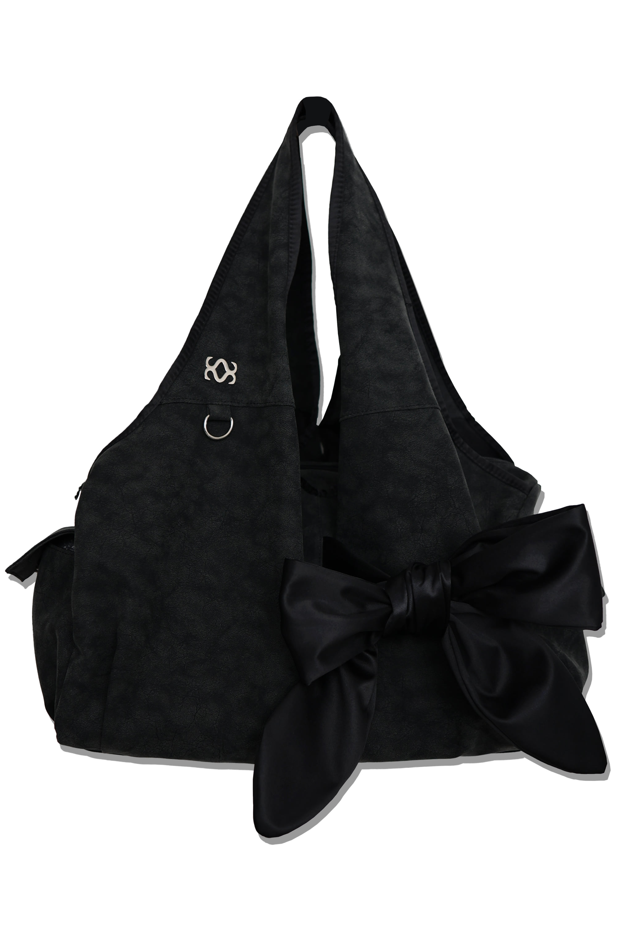 [Vegan Nubuck] bow shoulder bag (black)