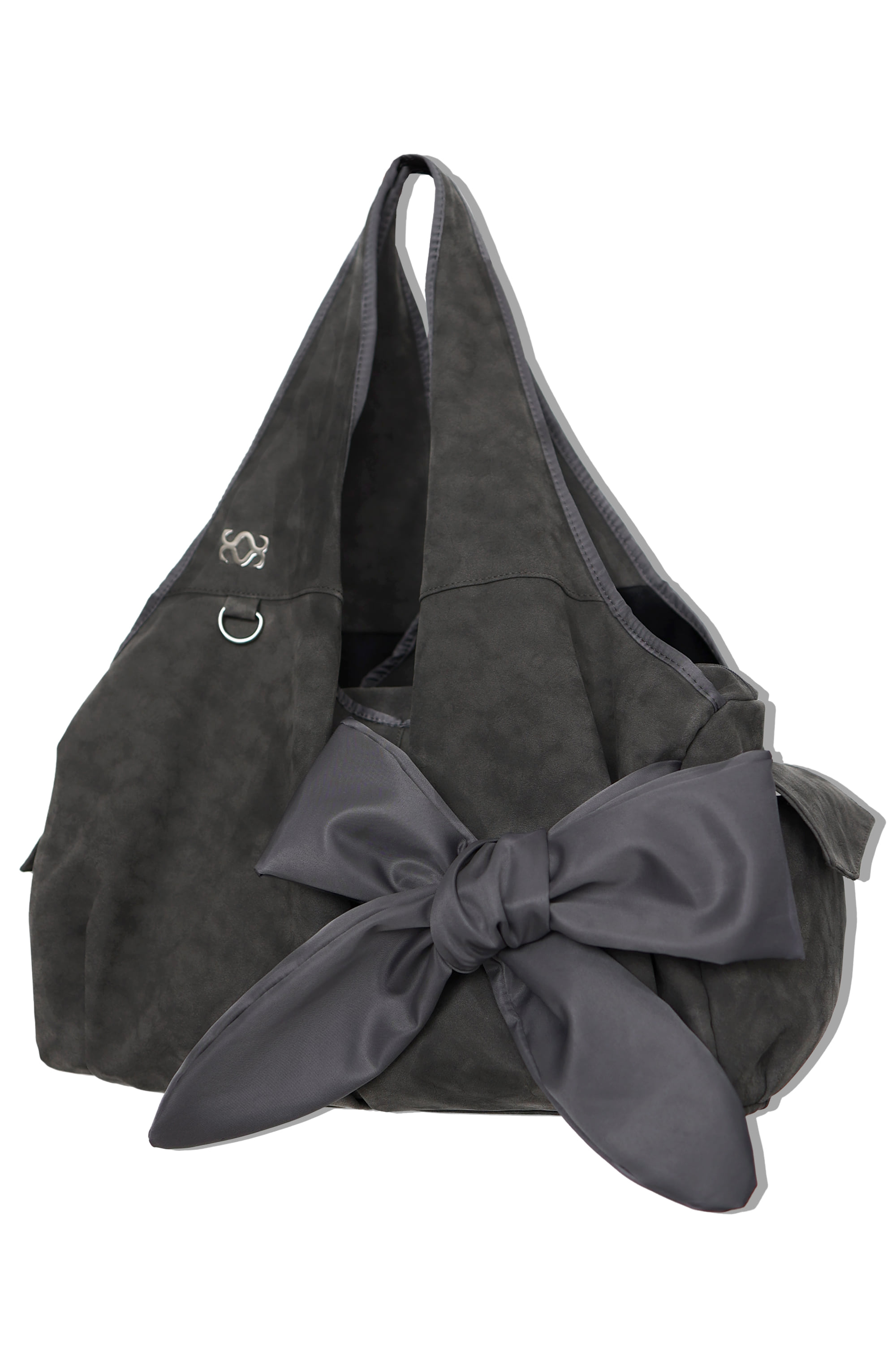 [3차/Vegan Nubuck] bow shoulder bag (gray)