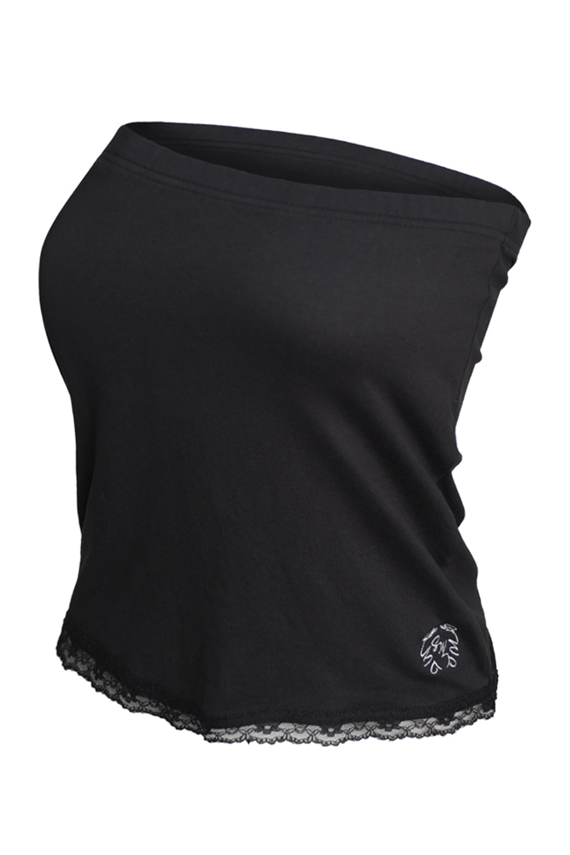 logo lace bra top (black)