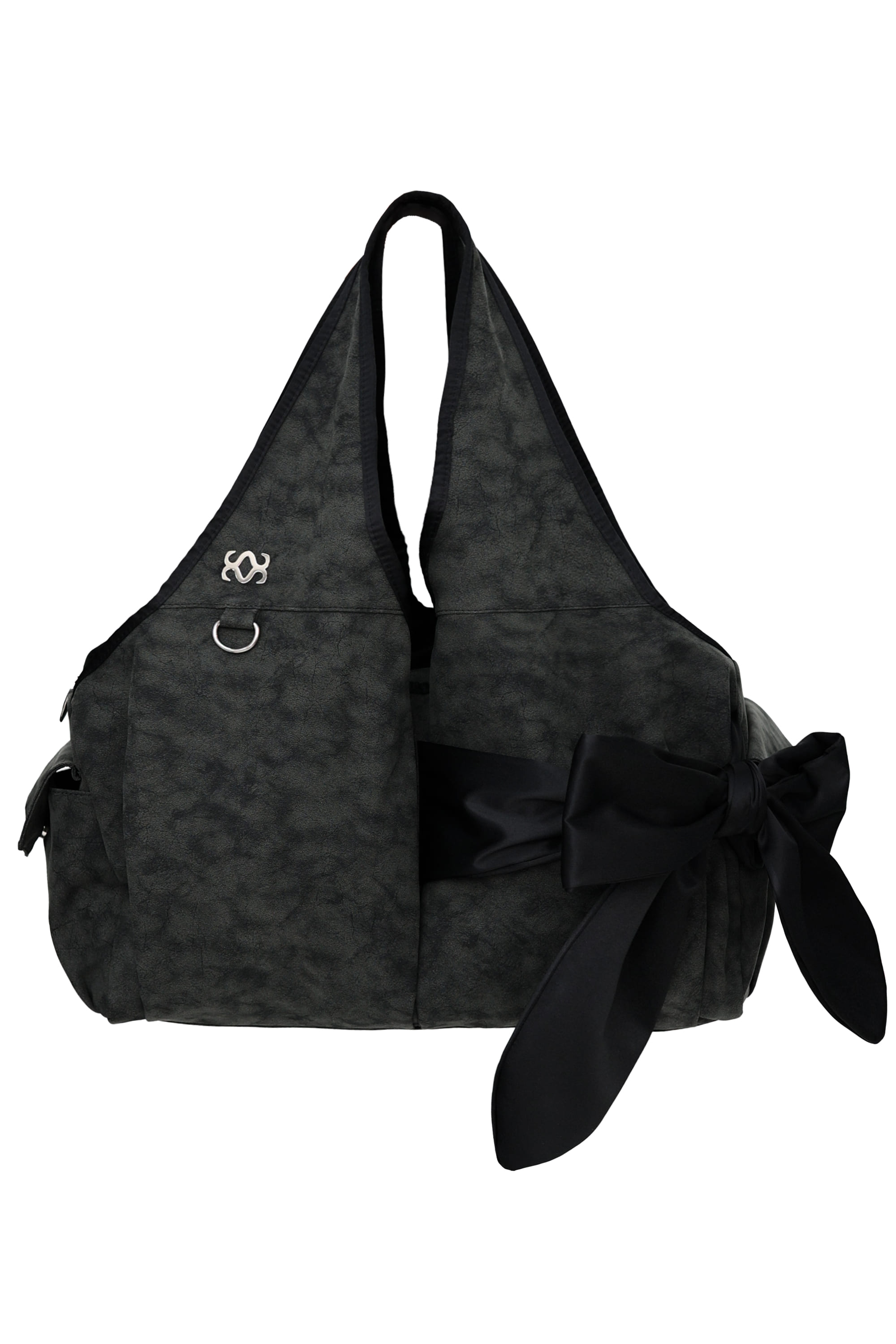[Vegan Nubuck] bow shoulder bag (new black)