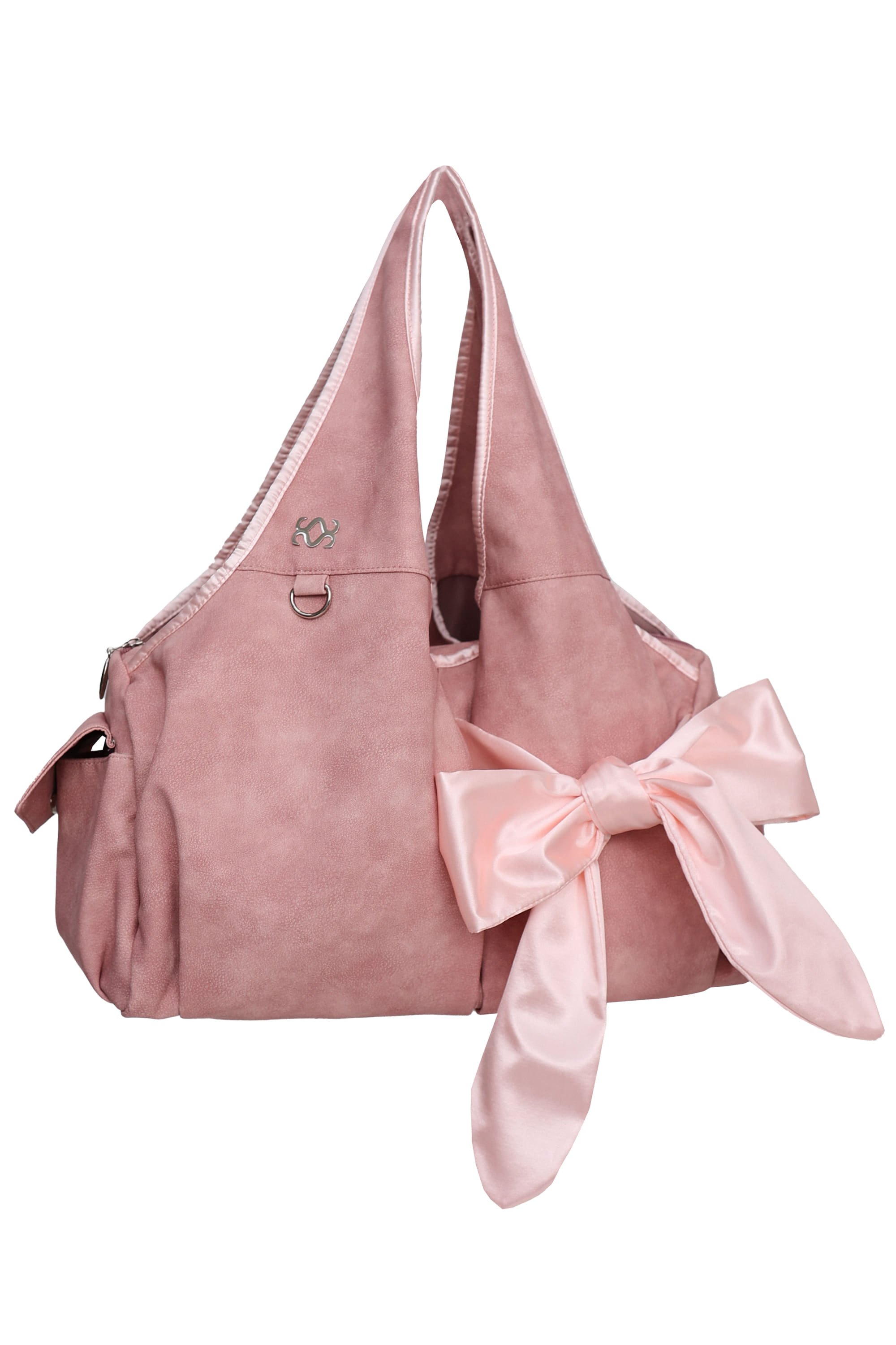 [Vegan Nubuck] bow shoulder bag (pink)