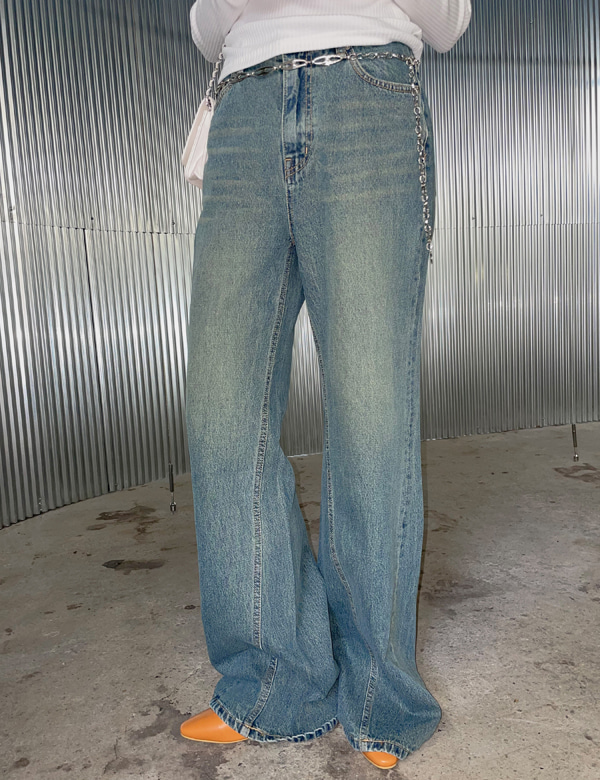 추천! wide flared denim jeans (2colors)