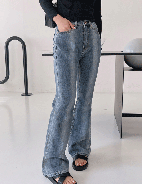 추천! line washing boots-cut jeans (1color)